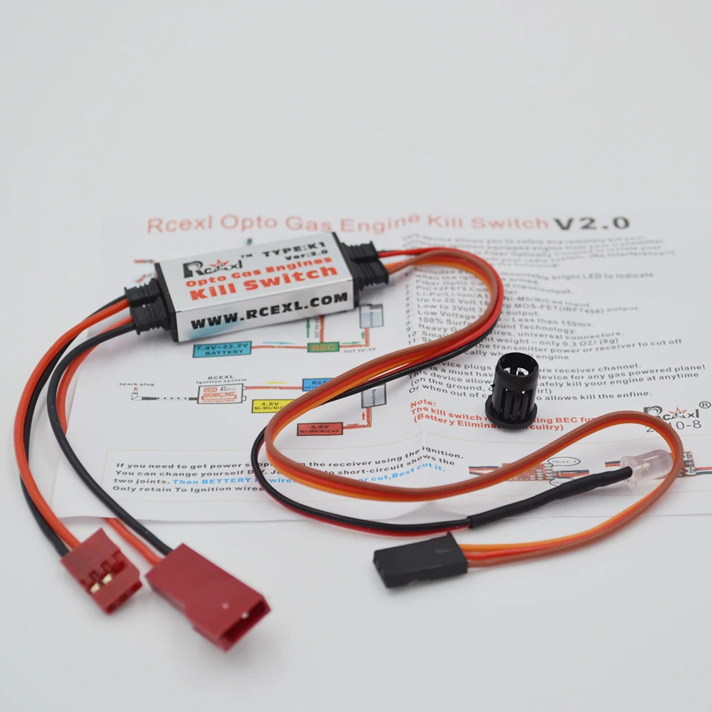 Rcexl Opto газовых двигателей дистанционного выключатель K1 V2.0 для модели RC Бензин