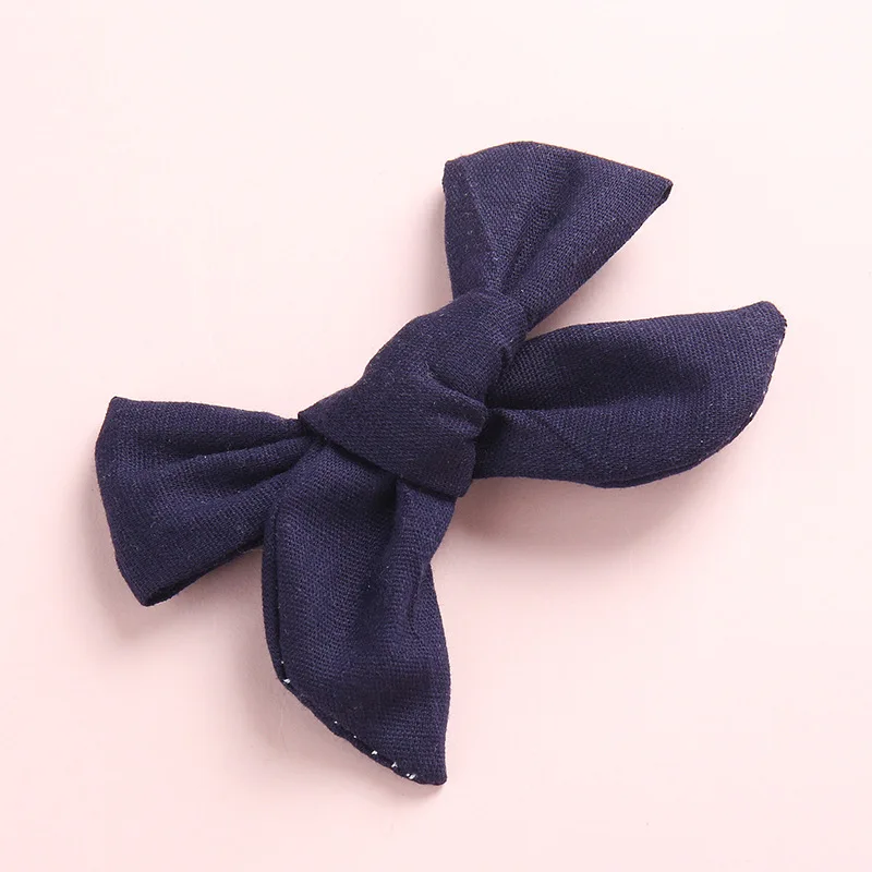 Darker Navy withclip Весенне-летние заколки для волос или повязки на голову, украшенные цветами и бантом, Школьный бант для волос для девочек, заколки для девочек, аксессуары для волос, реквизит для фотосессии - Цвет: Darker Navy withclip