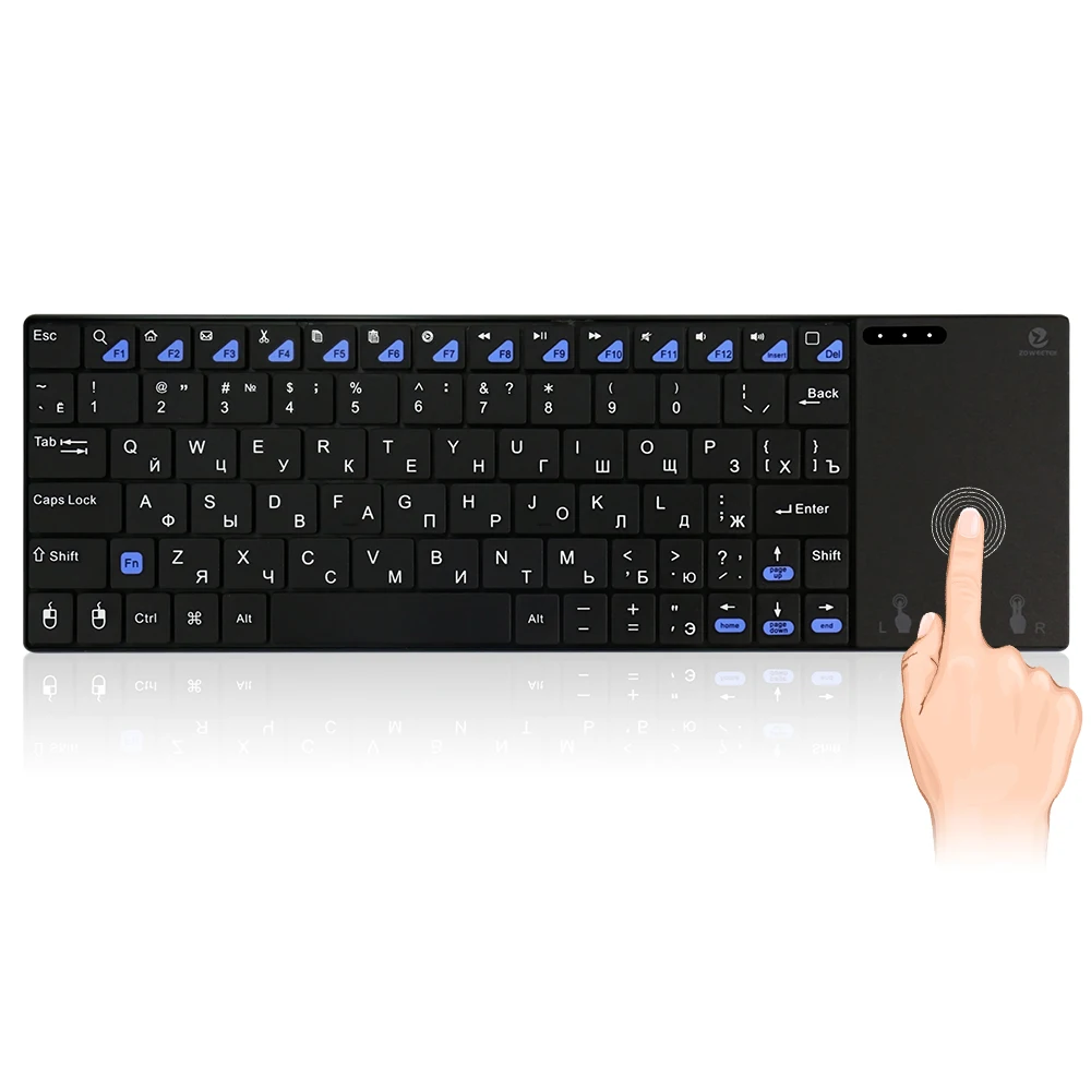 Беспроводная клавиатура с тачпадом и мышью Zoweetek i12plus русская испанская