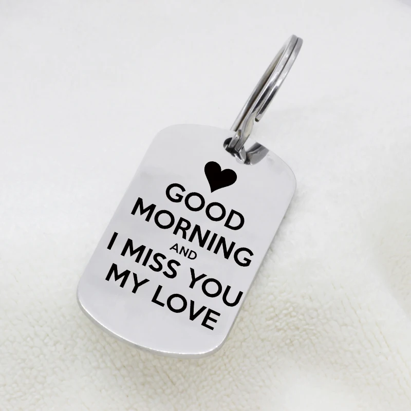 Женское Ожерелье с брелком из нержавеющей стали надписью Good Morning And I Miss You My Love