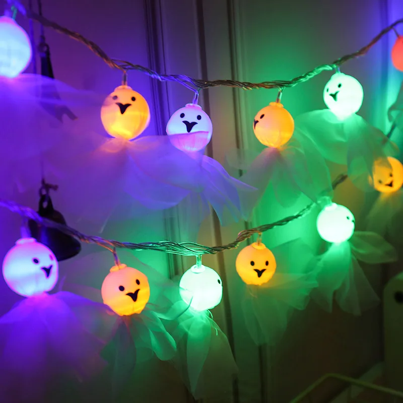 1.5M 10LED Halloween Ghost String Lights Lamp Fairy Flexible Doll Multicolor Warm White Garden Night Ligh Home Decoration | Дом и сад