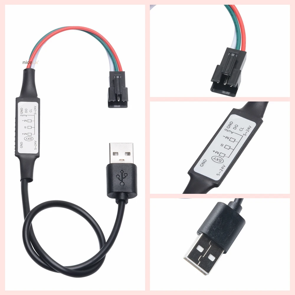 USB 3key кнопка управления диммер для 5 В 3pin WS2812 RGB 5050 Светодиодный Пиксельная полоса Модуль светильник с JST разъем WS2812B контрольный Лер