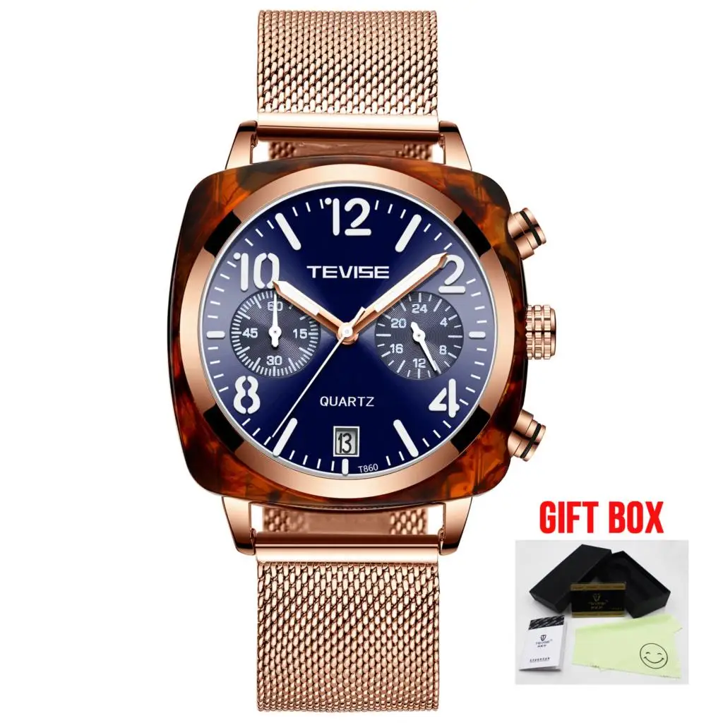 alloy blue Tevise механические часы для мужчин Relogio Automatico Masculino мужские часы Бизнес водонепроницаемые наручные часы Мужские часы Montre Homme - Цвет: alloy blue