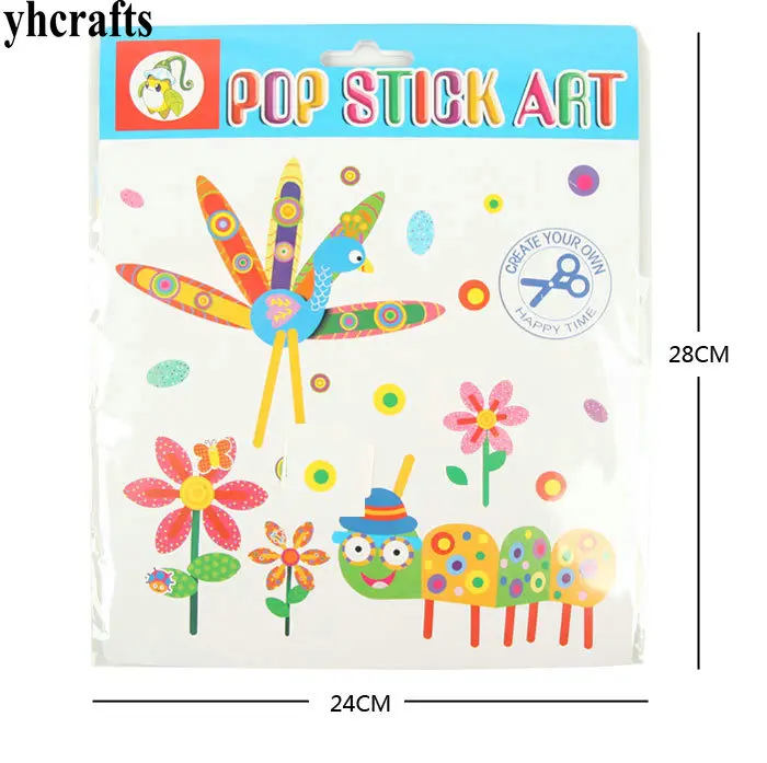 

3 шт./лот. 3 дизайна на выбор, Павлин, цветок, жук, поп, ремесла, наборы бумажных изделий, раннее обучение, развивающие игрушки, детские сады