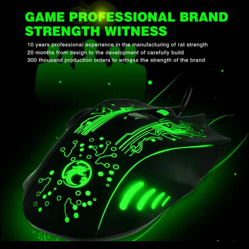 Проводная игровая мышь USB оптическая светодиодная подсветка для геймера 6 кнопок