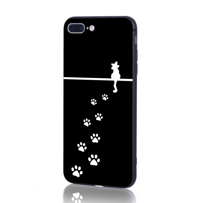 Lemooc Животные чехол для телефона iPhone 7 8 плюс мягкая TPU + PC Lonely Cat Чехол IPhone X |