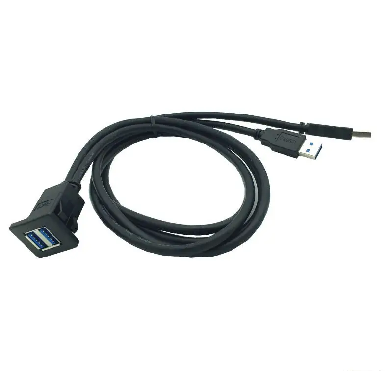 

Dual port USB3.0 waterproof line car dashboard audio extension cord Usb For Car ABS shell 1m 2m 3ft 6ft
