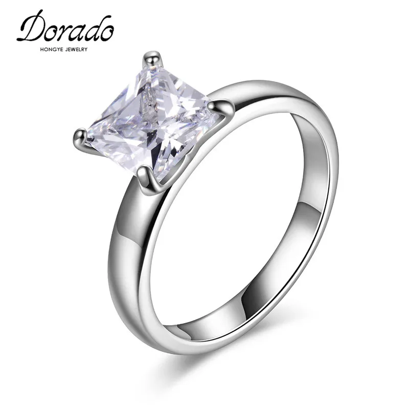 Классические обручальные кольца с фианитом Dorado серебристые стразы для