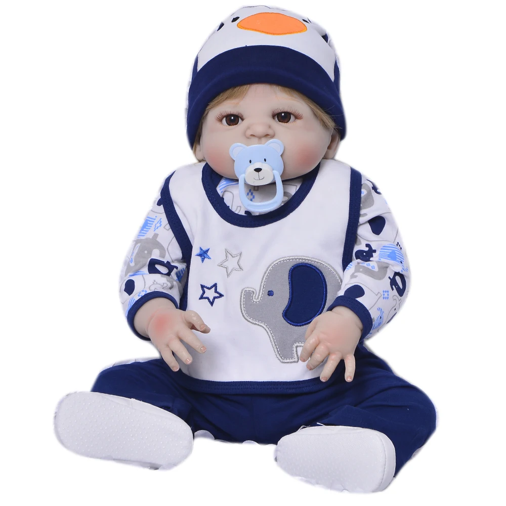 23&quot55cm Full Silicone Body Reborn Baby Doll stylish lifelike adorable simulation birthday bebe Toy Xmas presents kids bonecas | Игрушки и