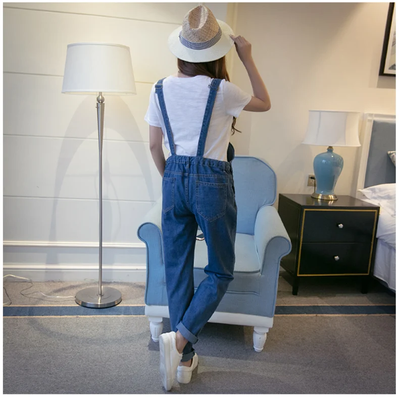 Комбинезон для беременных женская одежда весна осень джинсы плюс размер ремень