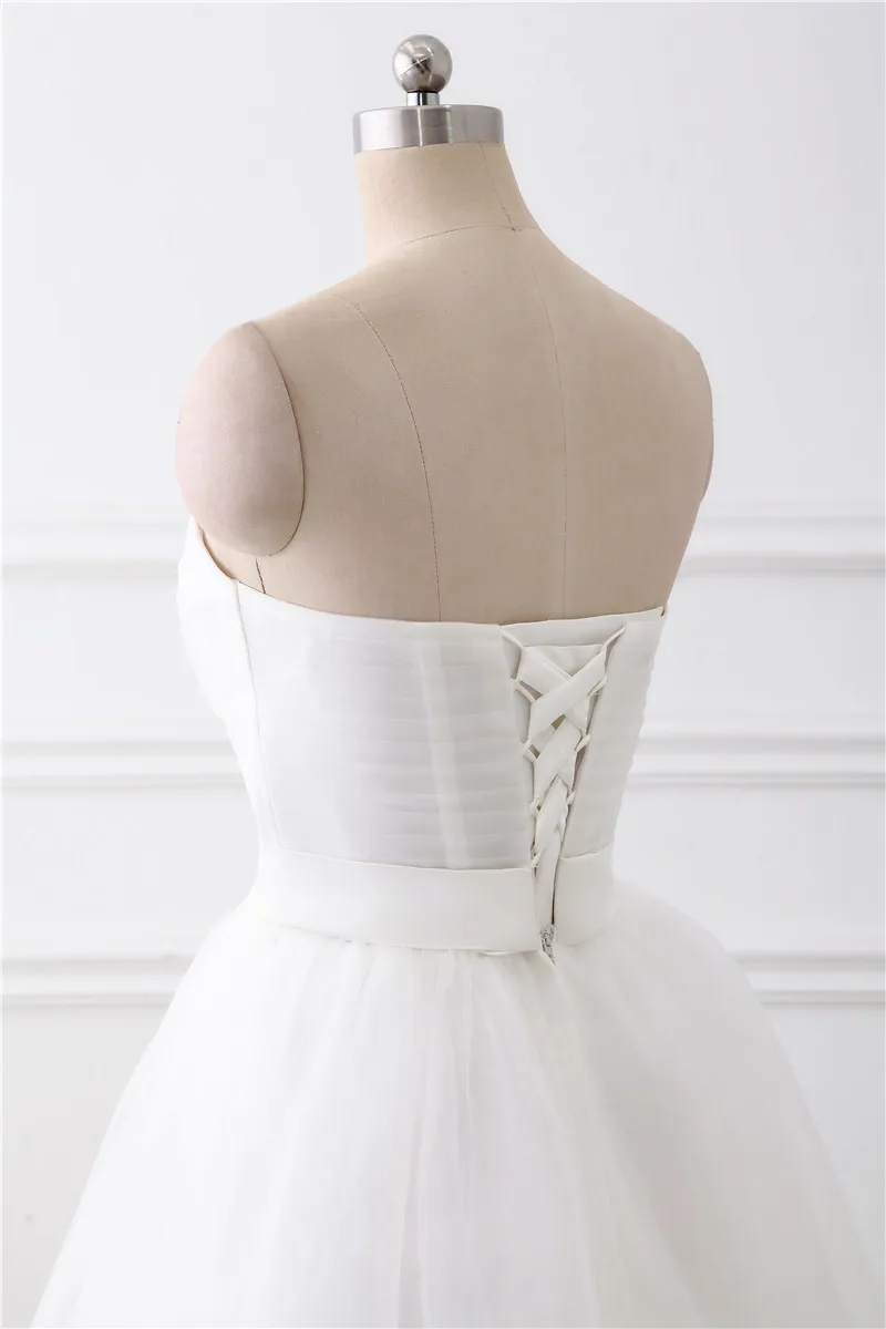 

Wedding dresses 2019 ball gown tulle white lace up floor length simple H0011 bridal gowns with sash robe de mariee