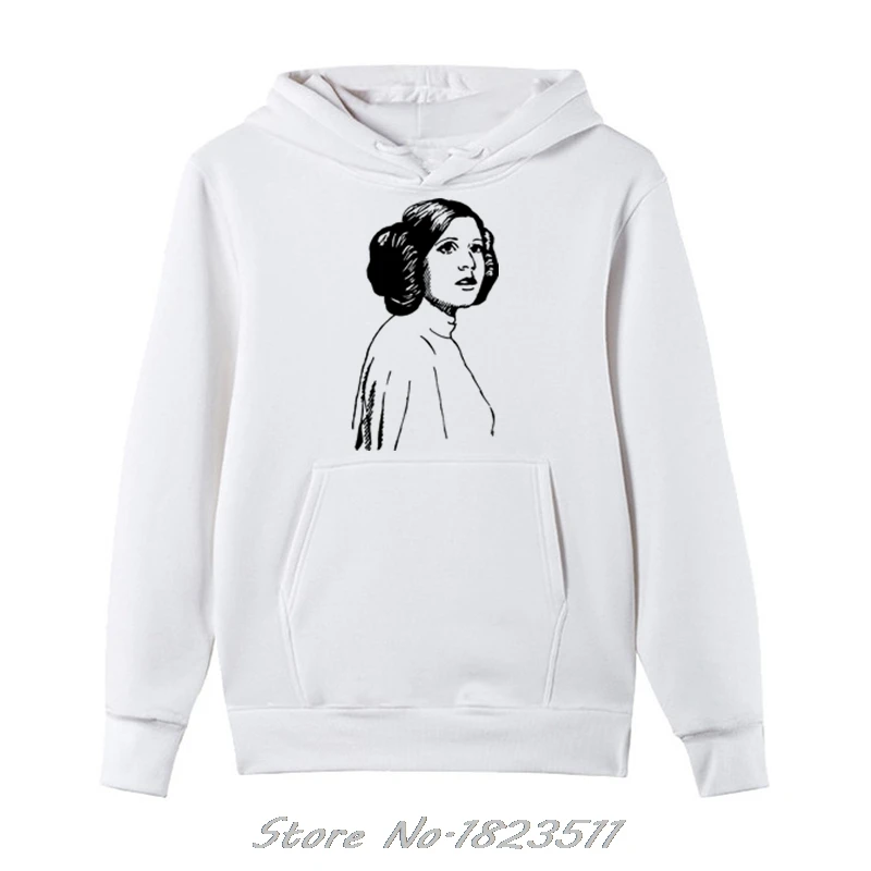 Новая осенне зимняя флисовая толстовка с капюшоном Carrie Fisher Princess Leia Tribute забавным