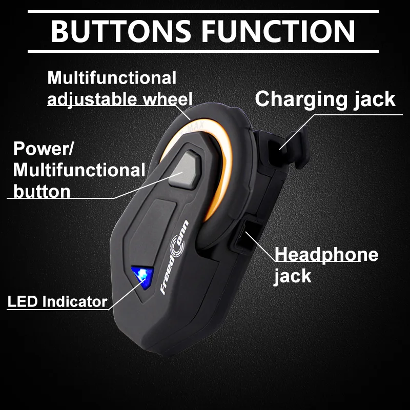 FreedConn сабвуфер динамик мотоциклетный шлем bluetooth Водонепроницаемый