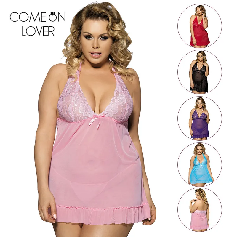 Comeonlover Для женщин сексуальные babydoll женское нижнее белье новое размера плюс 5XL/6XL/7XL