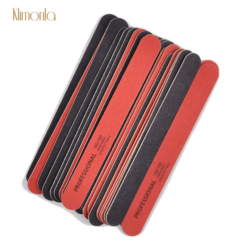 Professional 100pcs/lot Wooden Red Black Nail File 100/180 Polishing Block Sanding Files For Salon Pedicure Manicure Set | Красота и