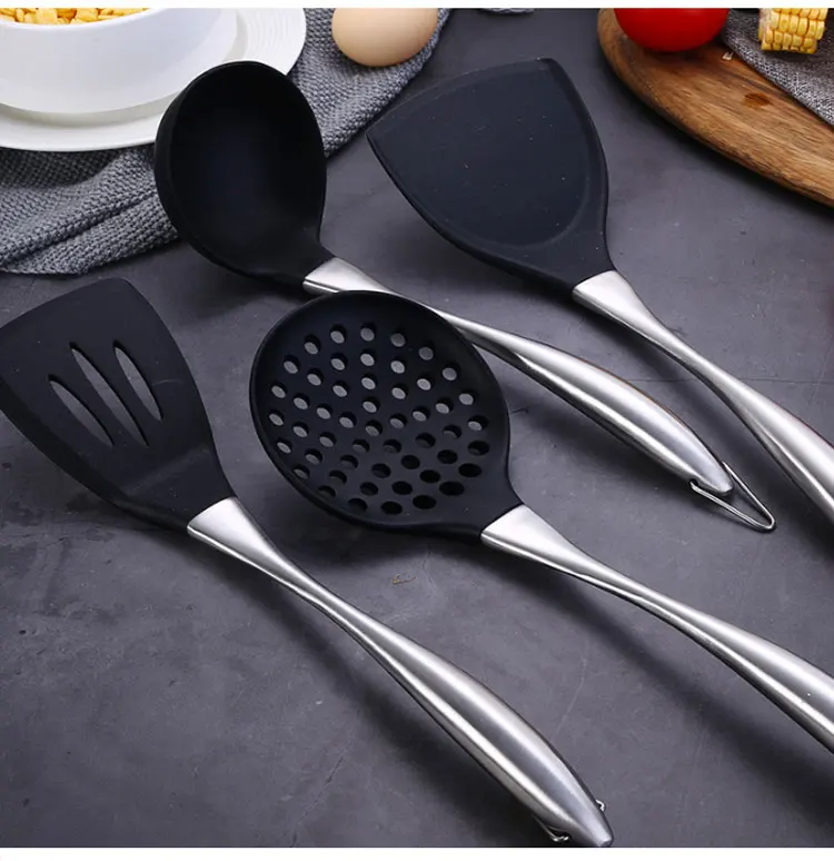 Silicone kitchen Cooking Tools Spatula Heat-resistant Soup Spoon Non-stick Utensils Cooking Shovel Baking Gadgets Accessories