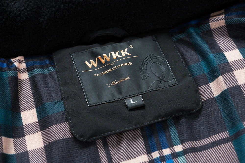 WWKK, однотонная зимняя парка для мужчин размера плюс, хлопковое пальто с подкладкой, теплая куртка, толстые парки, Мужская ветрозащитная водонепроницаемая верхняя одежда