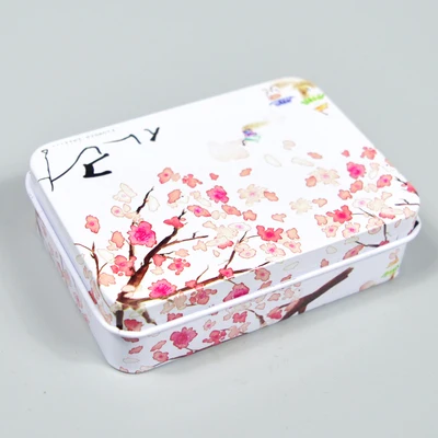 Sakura Горячая Высокое качество жестяная коробка ПВХ Мост Покер водонепроницаемый пластик Texas Hold'em игральные карты креативный узор Подарки настольные игры - Цвет: Sakura