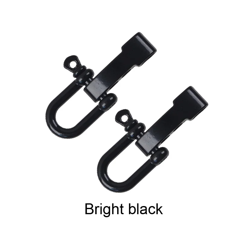 Bright black 2 комплекта Регулируемый Браслет Из паракорда якорь Скоба для спорта на открытом воздухе выживания DIY Вязание Ремесло U форма Паракорд пряжки - Цвет: Bright black