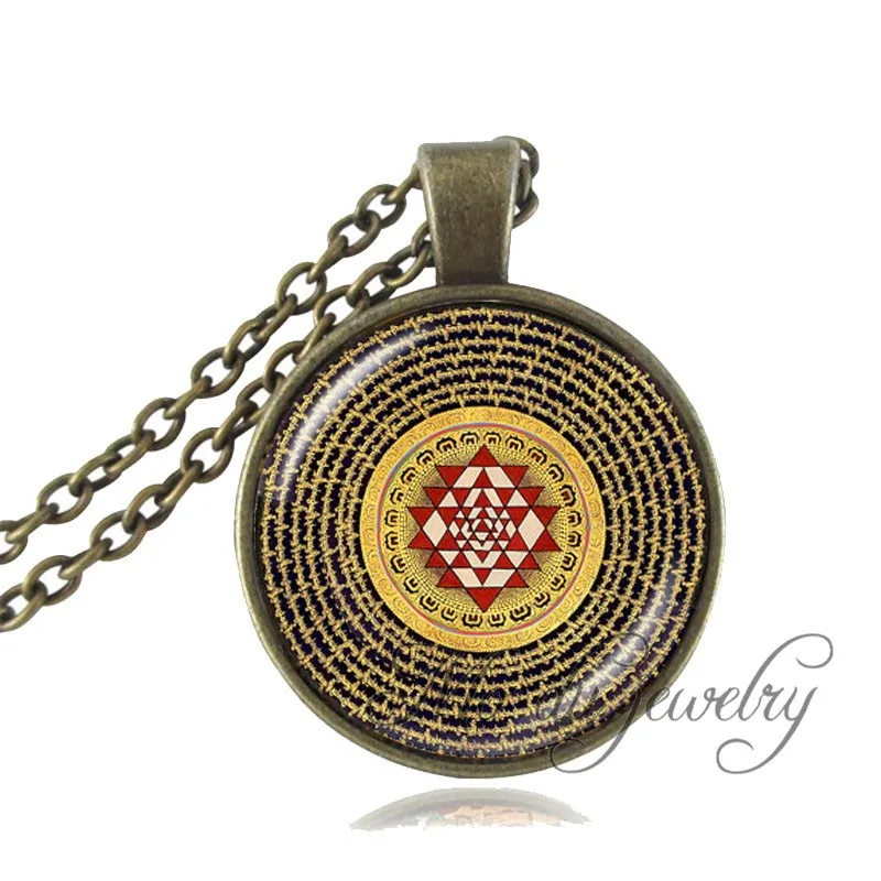 1pc Buddhist Sri Yantra Pendant Mandala Necklace Sacred Geometry Jewelry Women | Украшения и аксессуары