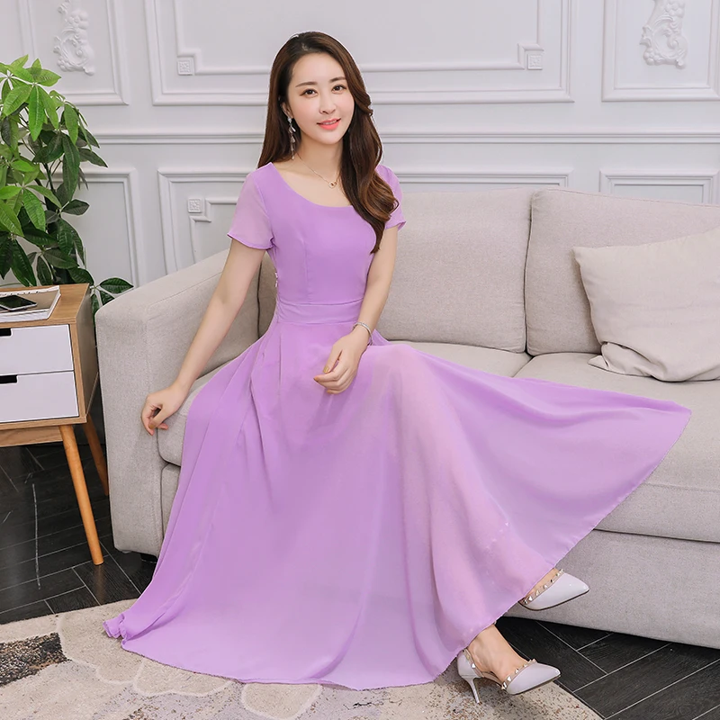 2019 летнее Новое поступление круглый воротник одноцветное короткий рукав высокое