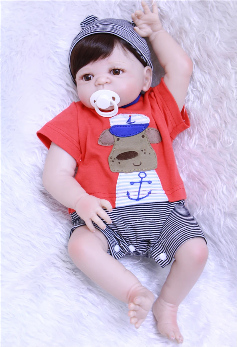 22&quot girl boy bebe doll reborn full body silicone vinyl babies children bath toys NPK realista bonecas | Игрушки и хобби