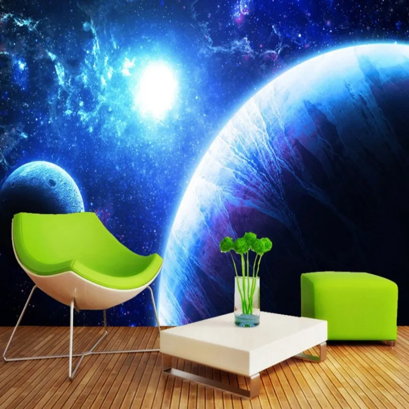 Dropship Colomac Photo Wall Mural Mysterious Earth Star Technology Modern Wallpaper for Kids Room papier peint enfant | Обустройство