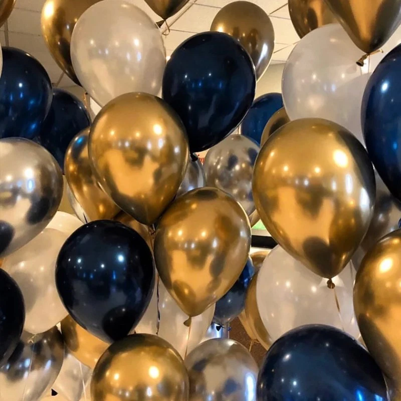 50pcs 12inch Latex Chrome Gold Silver Wedding Baby Shower Birthday Carnival Party Decor Metallic Balloons Supplies Helium Favors | Дом и сад