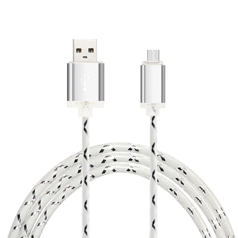Overfly 1 м Micro USB кабель для Sumsang Xiaomi цветной волоконно-оптический передачи данных
