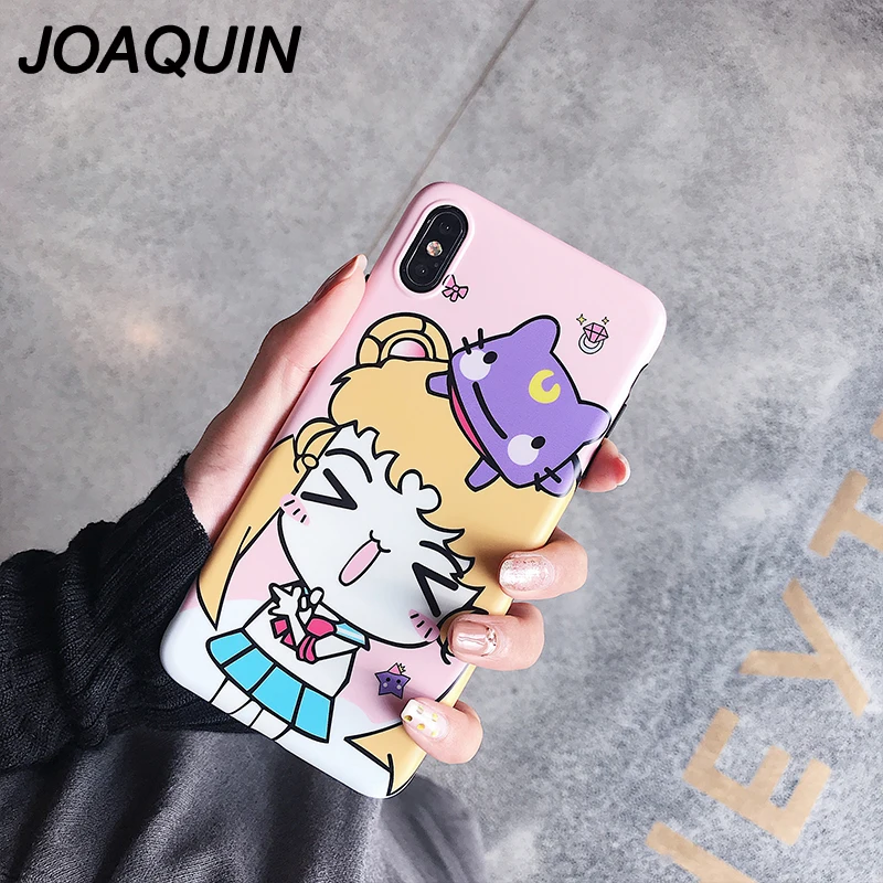 Case For iPhone 7 6 6S Plus Cartoon Matte 3D Relief Cute Girl Phone Soft Cover Back X XS MAX XR 8 Capa |