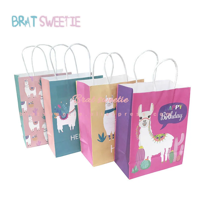 4 шт. Альпака вечерние ламы крафт Бумага сумки детских празднований дня рождения