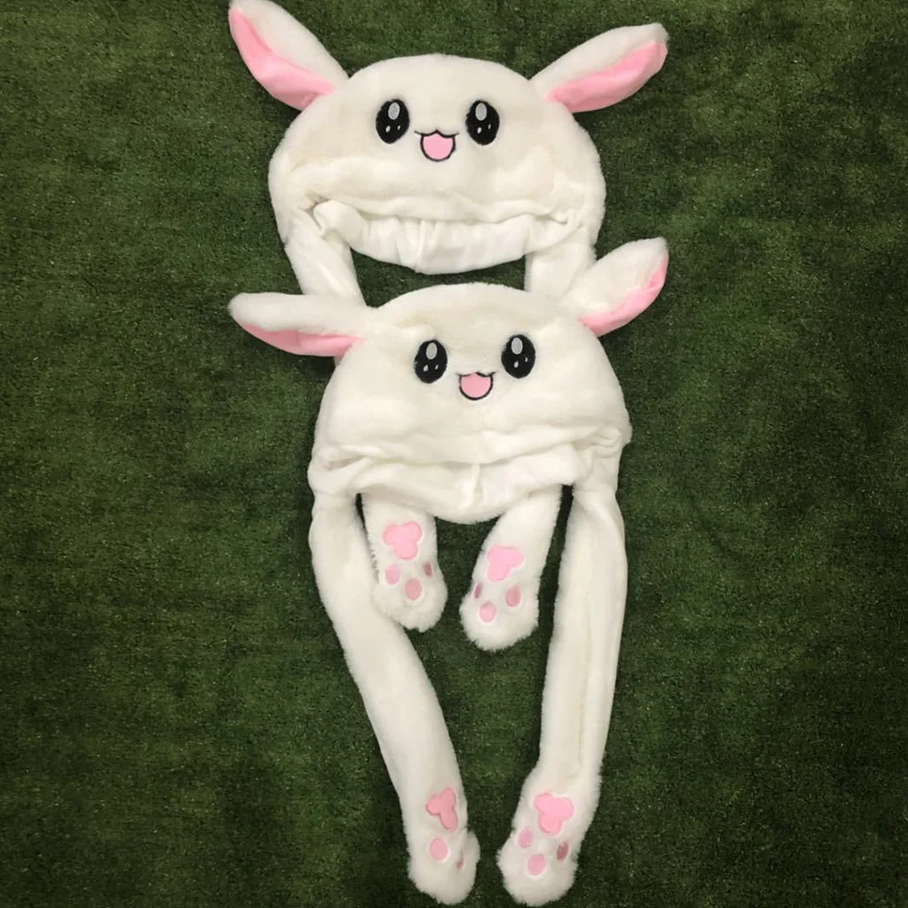 Милая шапка с кроликом Кепка унисекс блестящая детская зимняя плюшевая заячьими