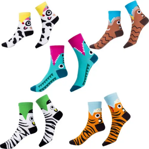 Женские Короткие хлопковые чулки до середины голени с мультяшным животным