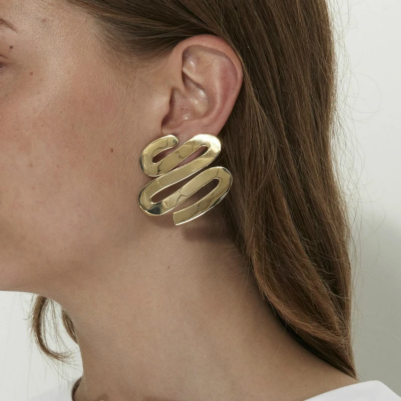 Новые популярные асимметричные серьги Преувеличенные модные s типа