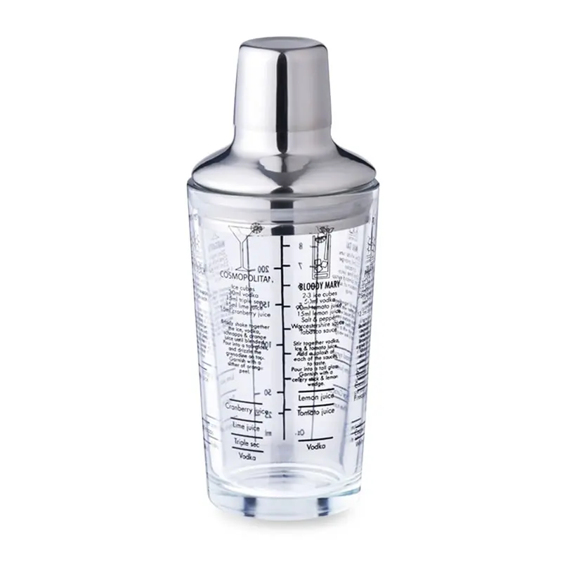

350 мл стеклянный шейкер для коктейля Миксер для рецепта коктейльный шейкер с измерением стержня из нержавеющей стали и стеклянных барных ин...