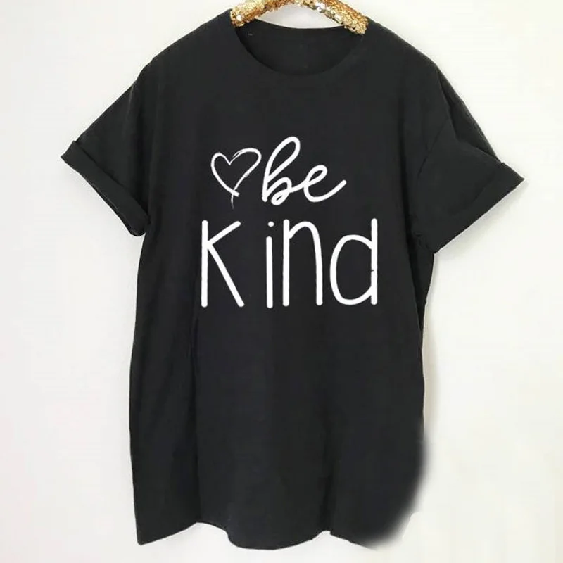 Женская футболка с надписью Be Kind повседневная хлопковая Футболка в стиле