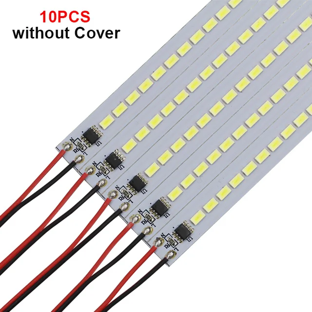 220V 50 см затемнения светодиодный свет бар 5630/5730 72 светодиодный s светодиодный жёсткая планка настенные светильники энергосберегающие прозрачный СВЕТОДИОДНЫЙ люминесцентный 5 шт./лот - Испускаемый цвет: 10pcs without Cover