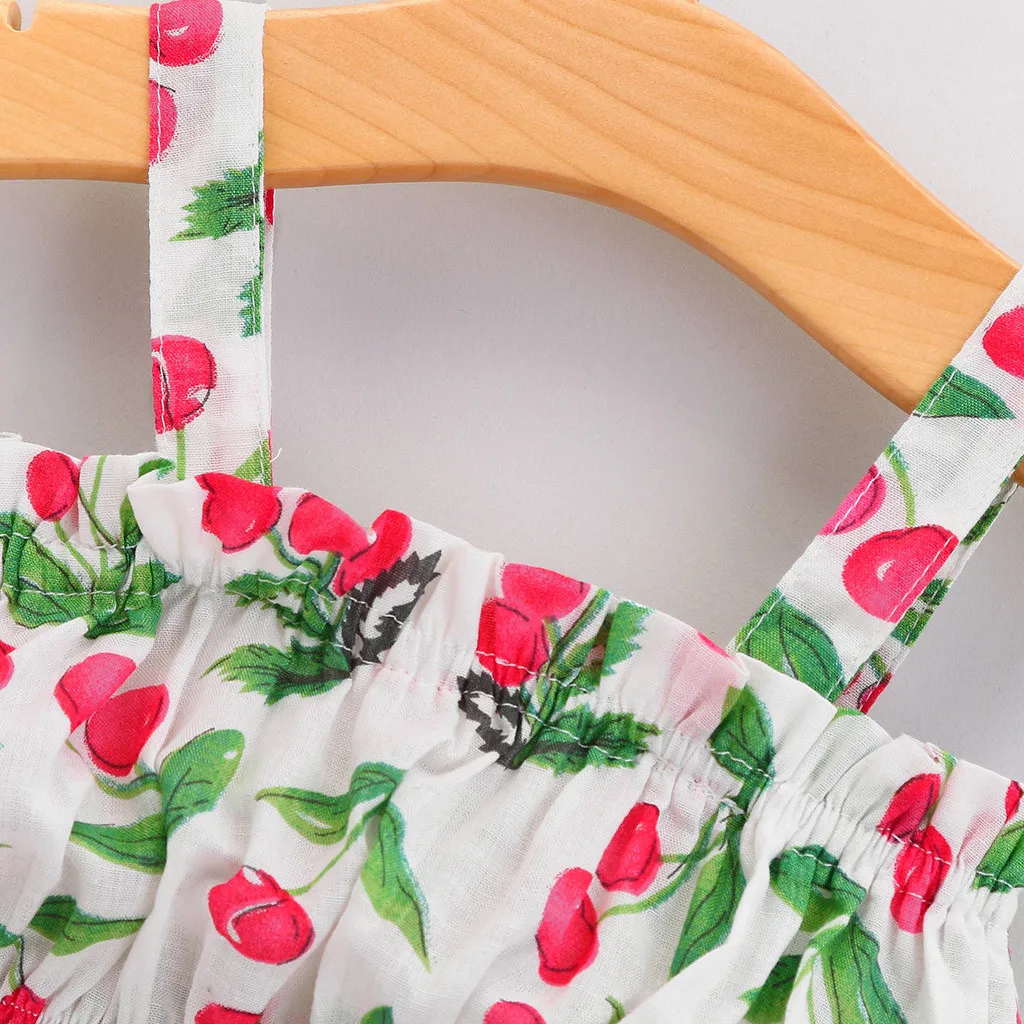 T Dress For Girls Sleeveless Summer Girl Print Children Ruched Teenage Kids Clothes 1 2 3 4 5 Year 6.26 | Детская одежда и обувь