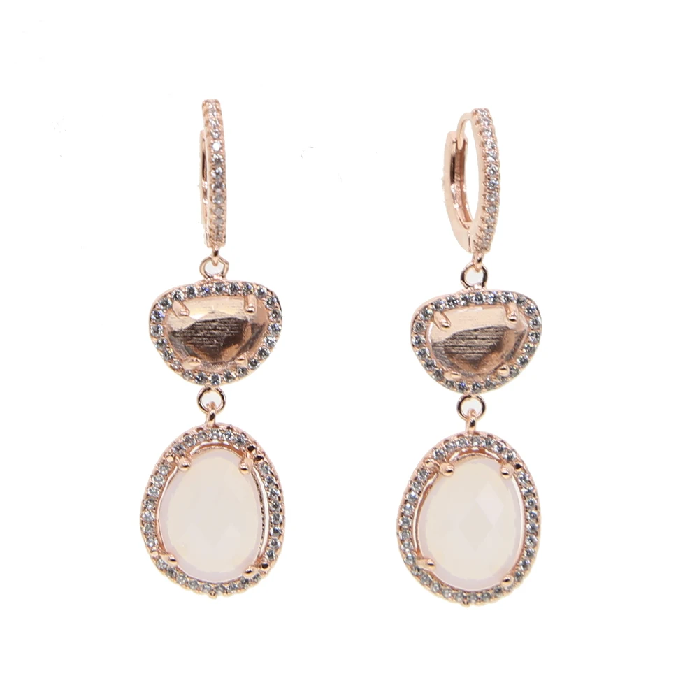 Серьги-подвески в виде Луны и камня женские висячие ювелирные украшения неровных