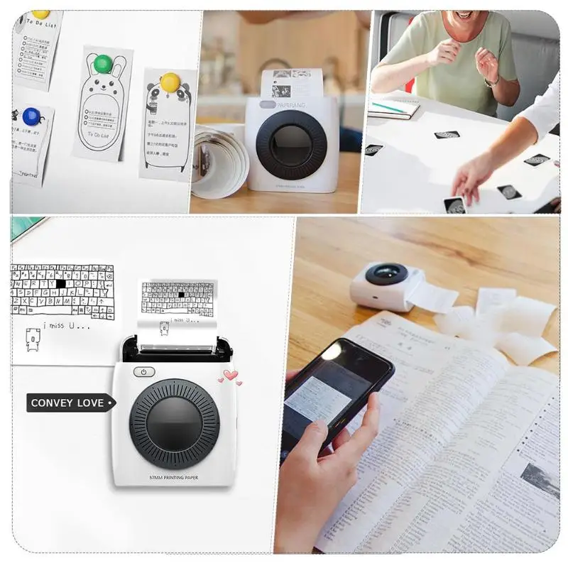 Portable PAPERANG P2 Pocket mini Bluetooth Printer Phone Photo Wireless Connection HD Thermal Label Printer 1000mAh Battery new