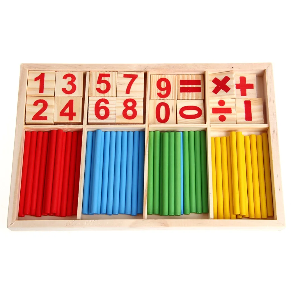 Математика Manipulatives деревянные Счетные палочки для малышей и детей постарше