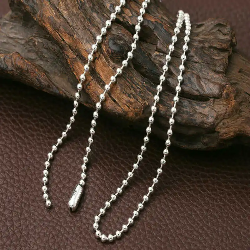 S925 sterling silver men's necklace personalized fashion jewelry round beads with a chain of 2018 new gift to send lover | Украшения и