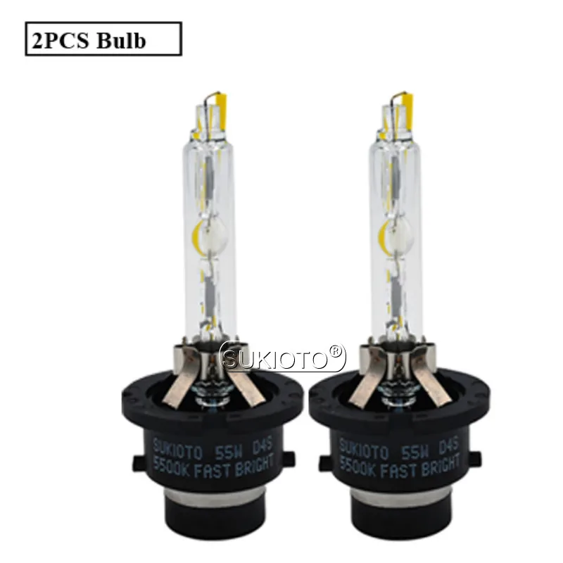SUKIOTO HID Xenon комплект фар 55W xenon d2s 5500K D4S D2R D4R балласт xenon конверсионный комплект d2s Super Vision+ 60% hid налобный фонарь - Испускаемый цвет: 2 PIECE Bulb Only