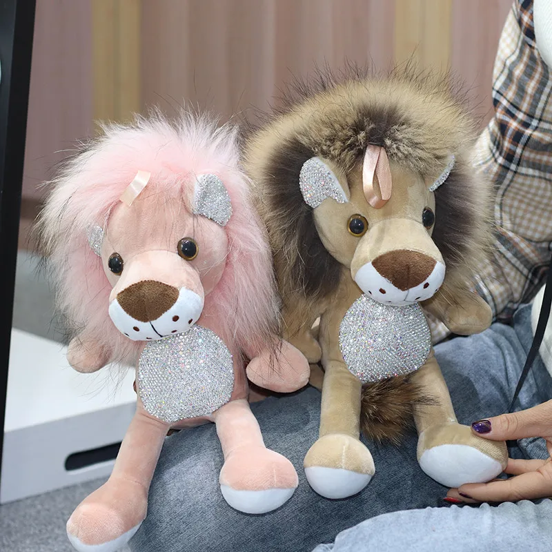 33 см Милая пушистая Большая подвеска в виде льва из 100% натурального меха енота