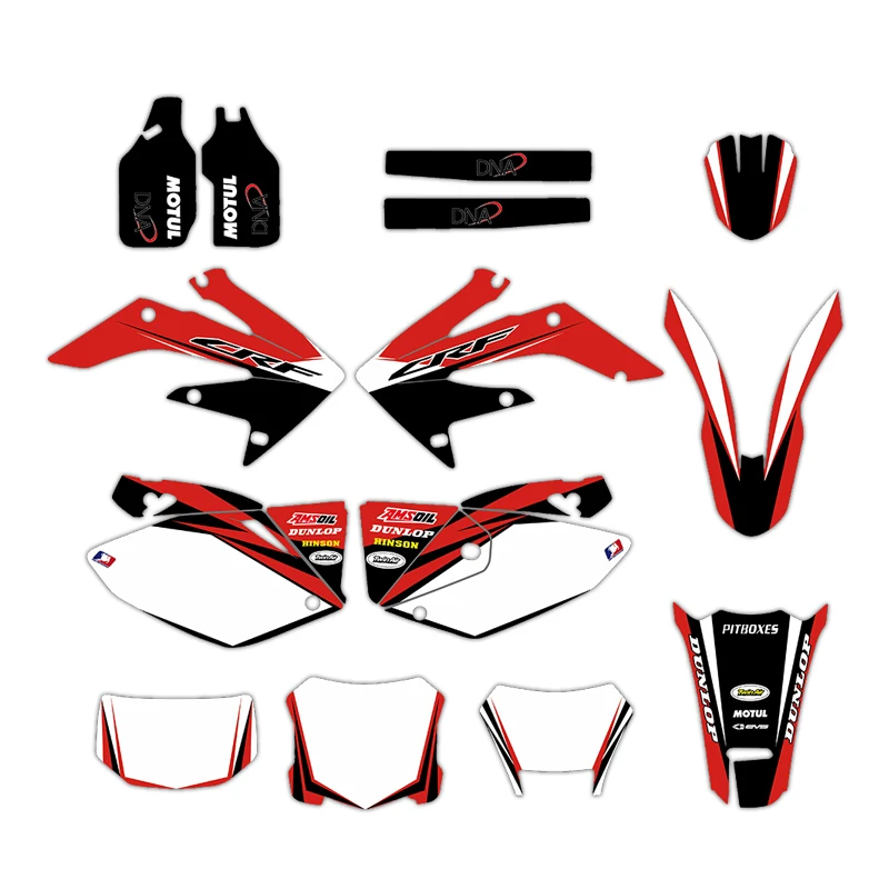 Мотоциклетный Графический фон Наклейка Набор наклеек для Honda CRF250X CRF 250X 4 мазка 2004