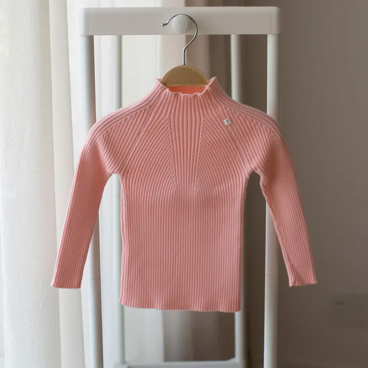 Детский свитер из 100% хлопка в Корейском стиле зимняя цветная рубашка для девочек