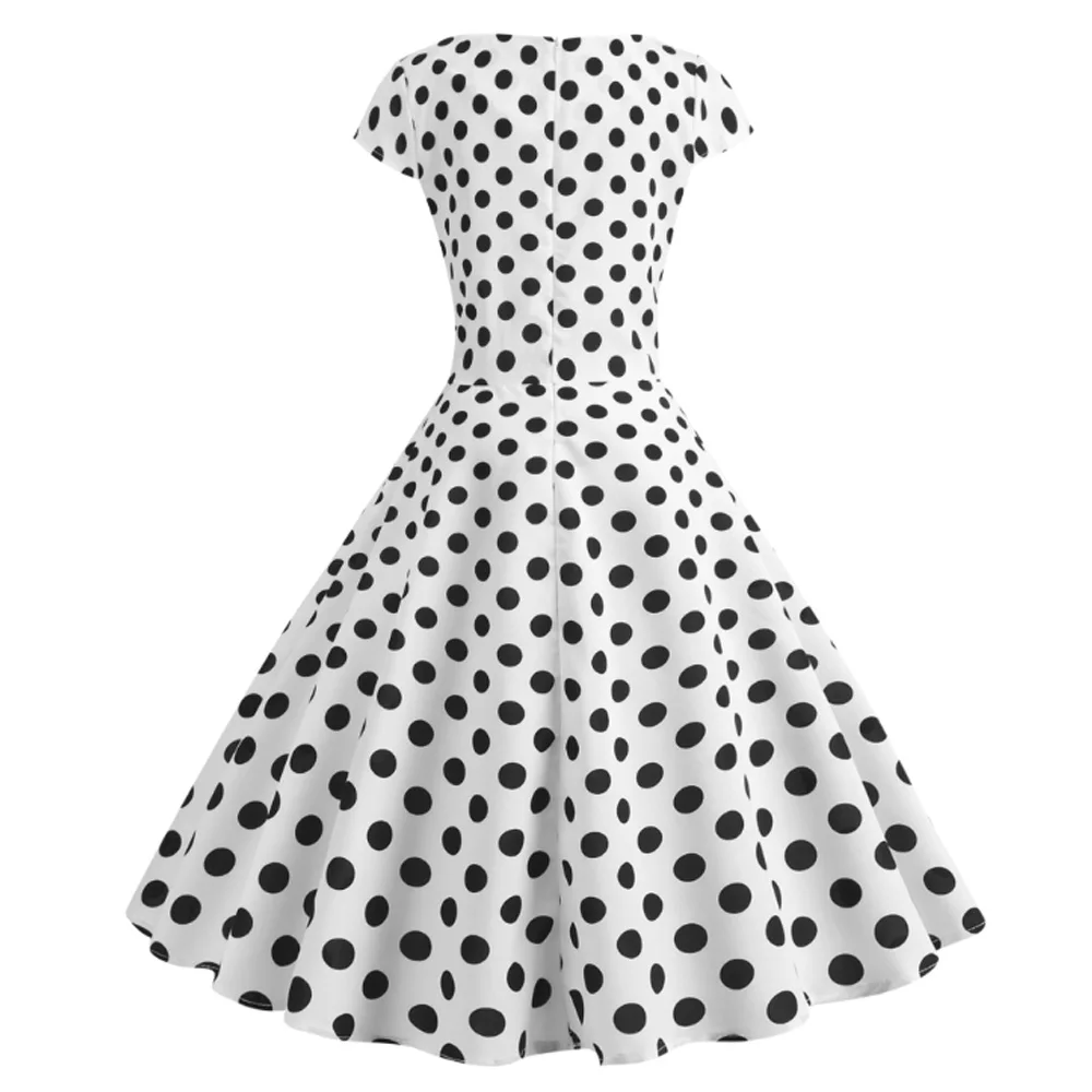 Vestido женское платье рокабилли летнее винтажное элегантное с коротким рукавом v