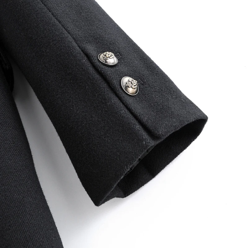 2018 женский черный твидовый длинный тренч для женщин Осень Зима Однобортный