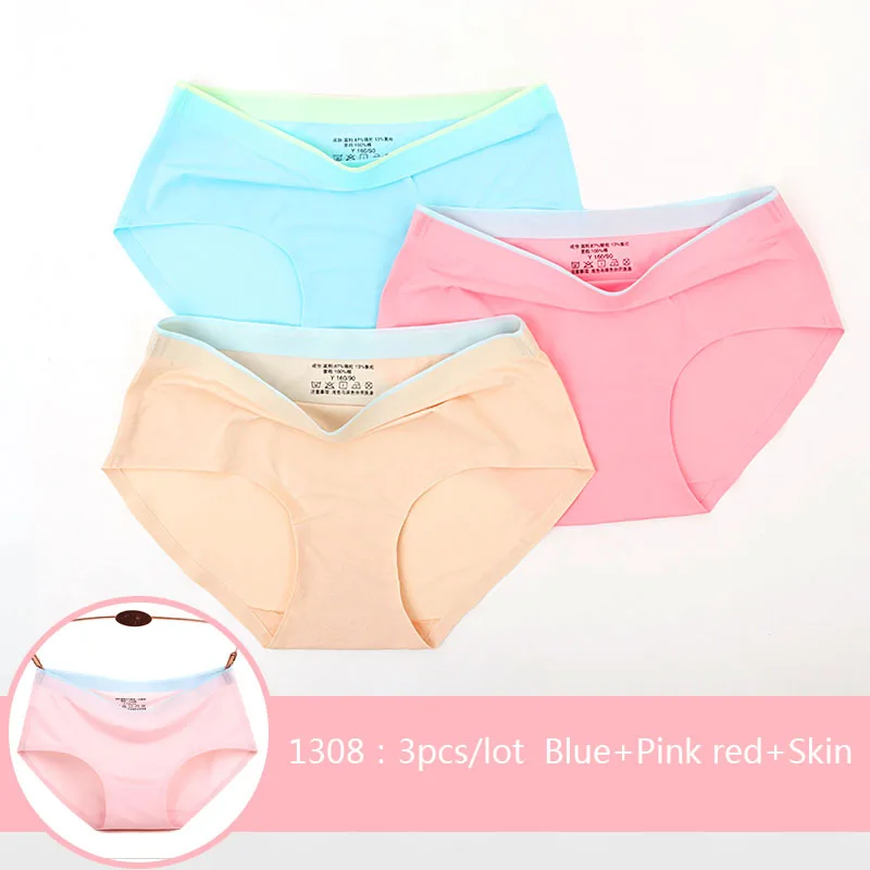 Blue Pink red Skin Летние бесшовные Для женщин сексуальные хлопковые трусы ледяной шелк модные женские туфли нижнее бельё для девочек трусы для девочек нейлоновые шелковые мягкое нижнее белье 3 шт./компл - Цвет: Blue Pink red Skin