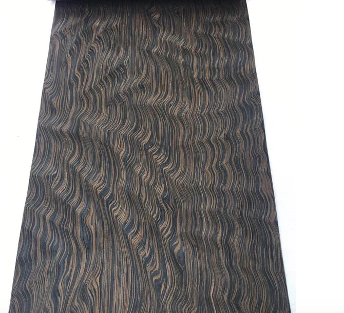 

L:2.5Meters Width:60cm Thickness:0.2mm Technology Ebony Root Bark Wood Veneer (back non woven fabric)